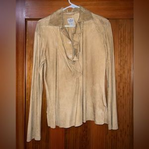 RRL leather shirt with ruffles 10